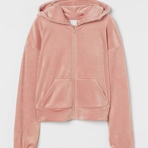 Juicy Couture Inspired Pink Blush Pink Velour Zip-Through Hoodie